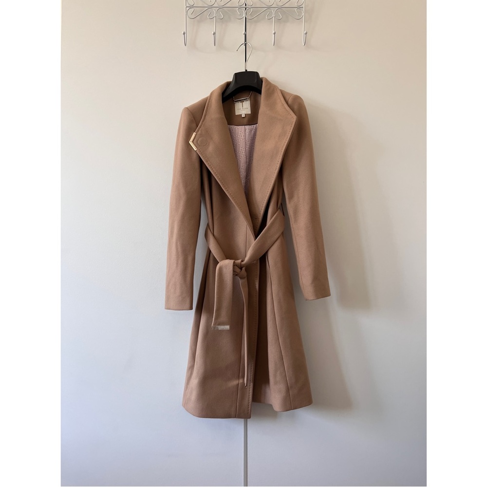 Excellent Condition Ted Baker Midi Wool Wrap Coat